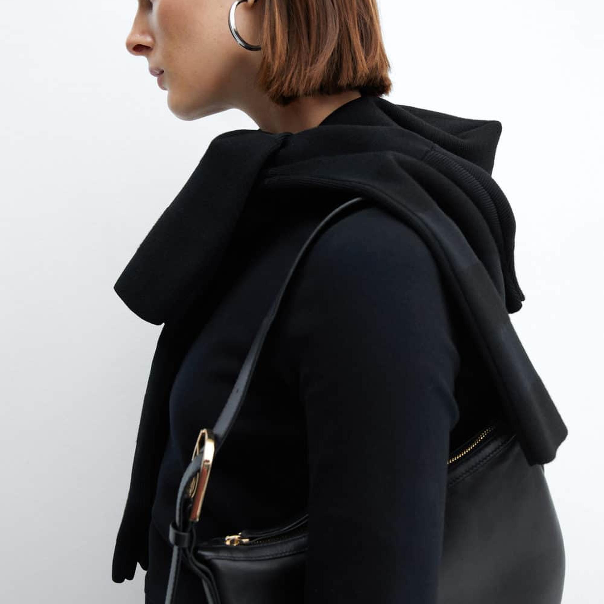 Mango Kadın Yandan Büzgülü Detaylı Elbise Siyah