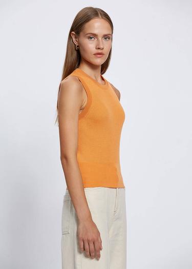  Knitss Extrafıne Merino Yün Kolsuz Turuncu Triko Üst