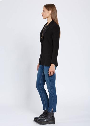  Knitss Extrafıne Merino Yün Siyah Triko Ceket