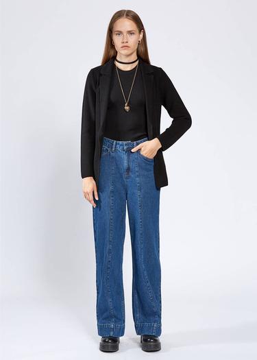  Knitss Extrafıne Merino Yün Siyah Triko Ceket