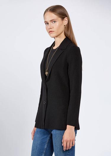  Knitss Extrafıne Merino Yün Siyah Triko Ceket
