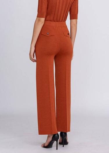  Knitss Cep Detaylı Turuncu Merino Yün Triko Pantolon