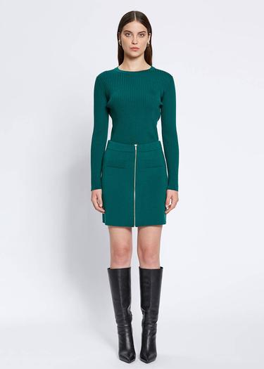  Knitss Extrafıne Merino Yün Yeşil Mini Etek