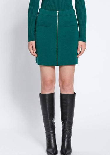  Knitss Extrafıne Merino Yün Yeşil Mini Etek