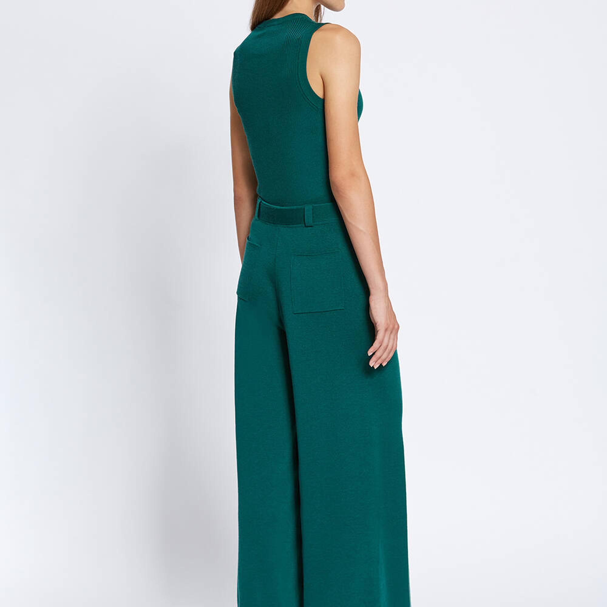 Knitss Extrafıne Merino Yün Yeşil Triko Pantolon