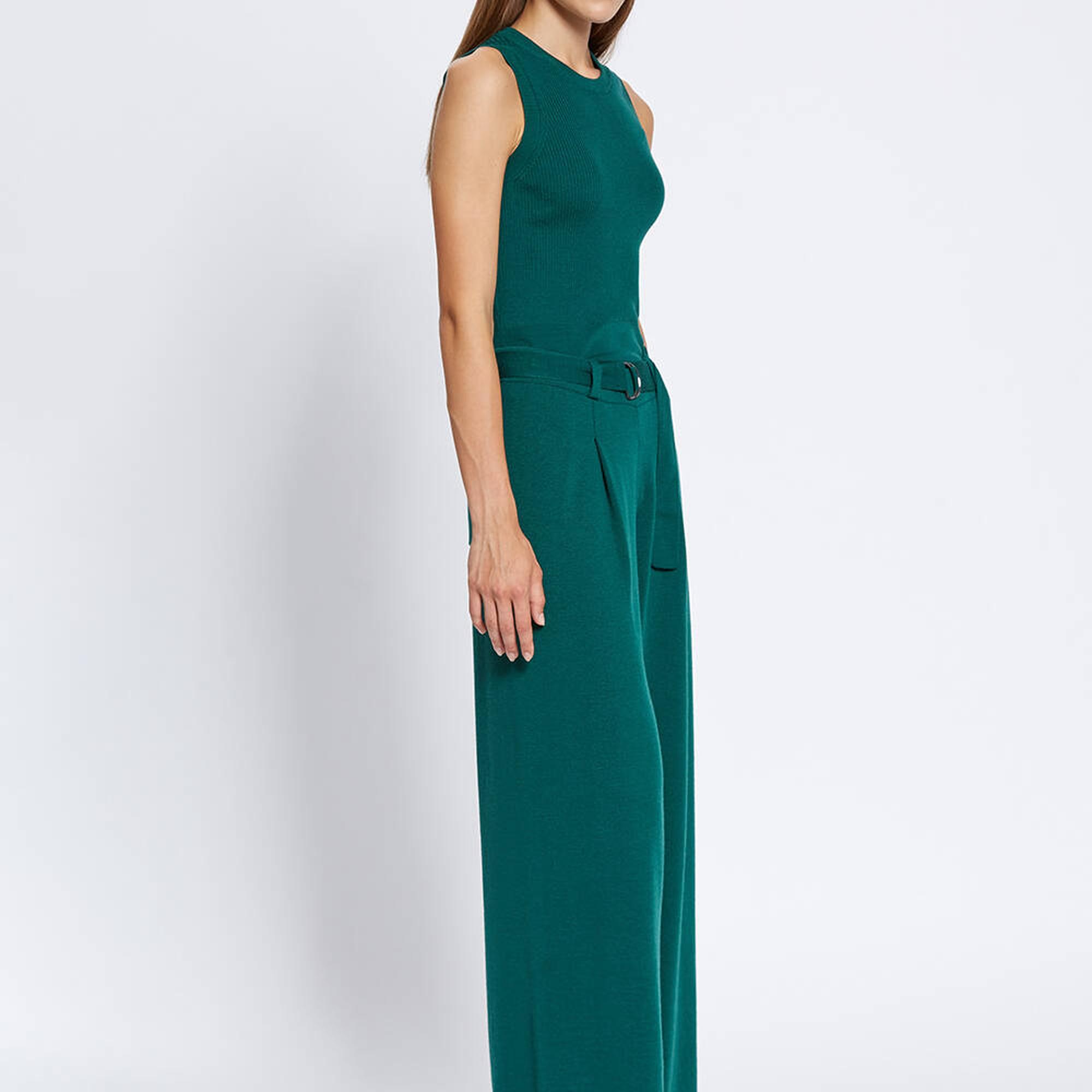 Knitss Extrafıne Merino Yün Yeşil Triko Pantolon