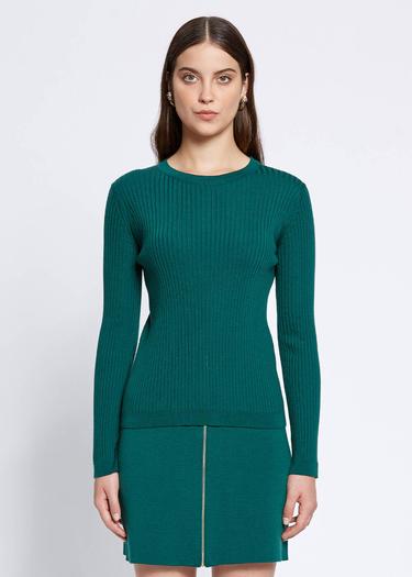  Knitss Extrafıne Merino Yün Yeşil Triko Üst