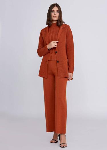  Knitss Extrafıne Merino Yün Turuncu Triko Ceket