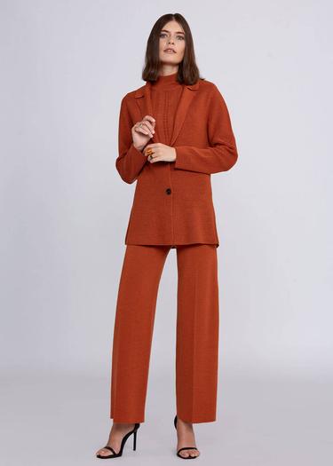  Knitss Extrafıne Merino Yün Turuncu Triko Ceket