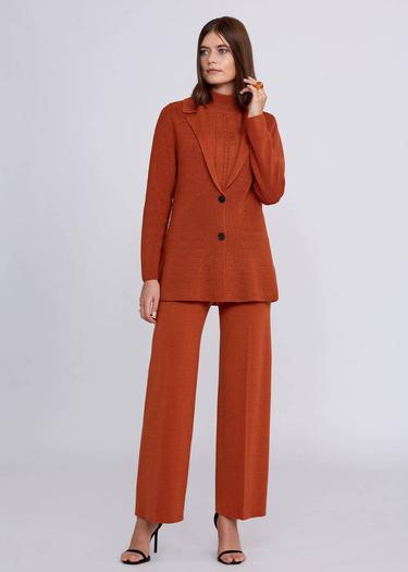  Knitss Extrafıne Merino Yün Turuncu Triko Ceket