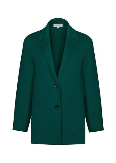  Knitss Extrafıne Merino Yün Yeşil Triko Blazer Ceket