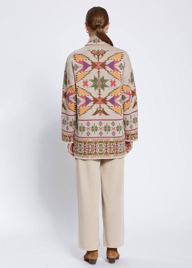  Knitss Jakar Desen Extrafıne Merino Yün Triko Hırka