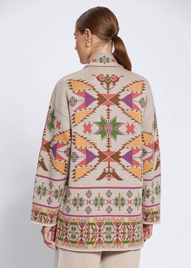  Knitss Jakar Desen Extrafıne Merino Yün Triko Hırka