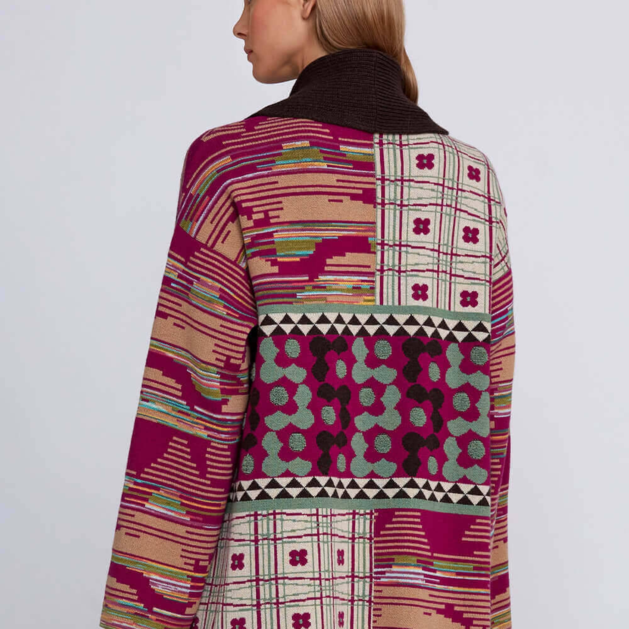 Knitss Jakar Desenli Kaşmir Karışımlı Triko Hırka