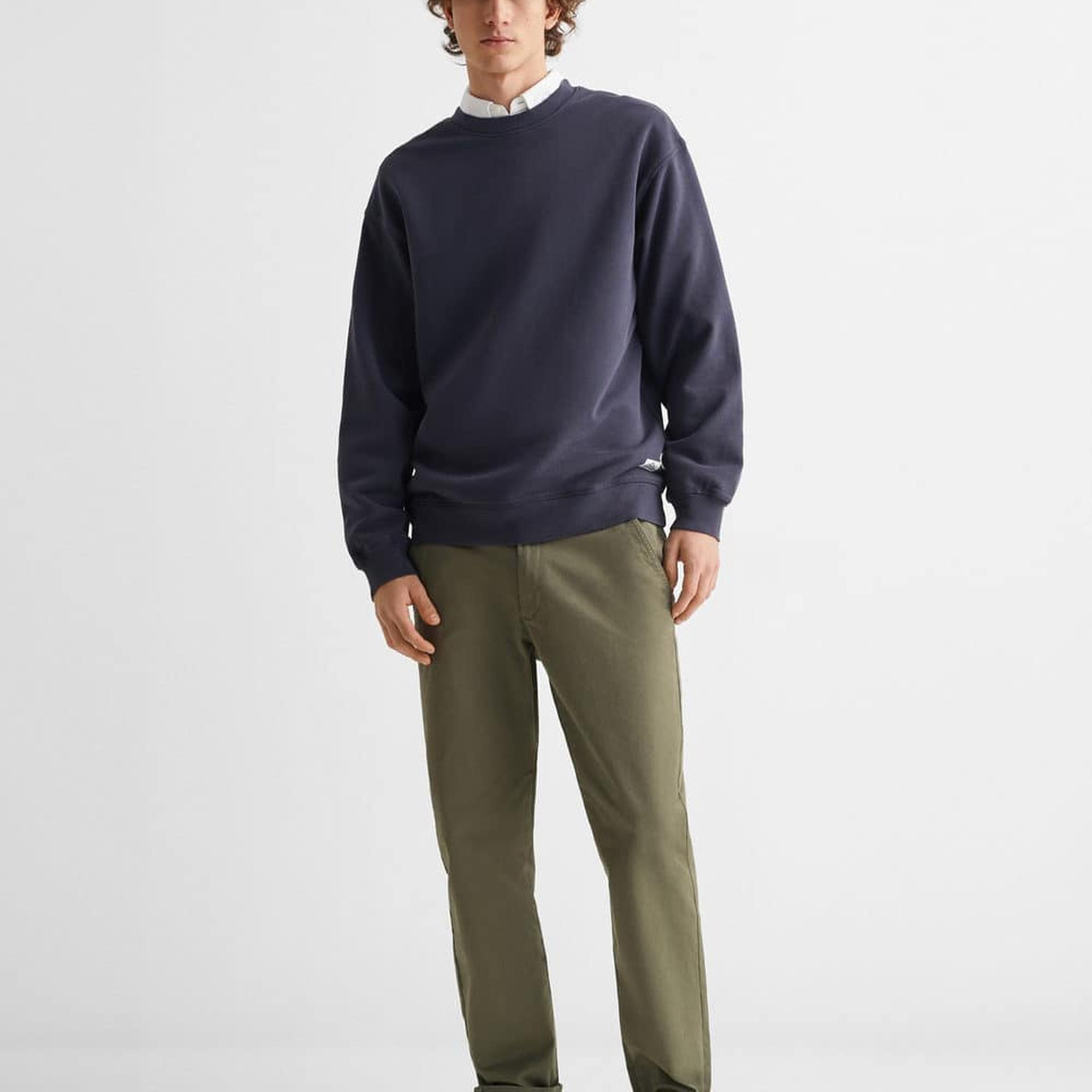 Mango Çocuk Pamuklu Chino Pantolon Haki