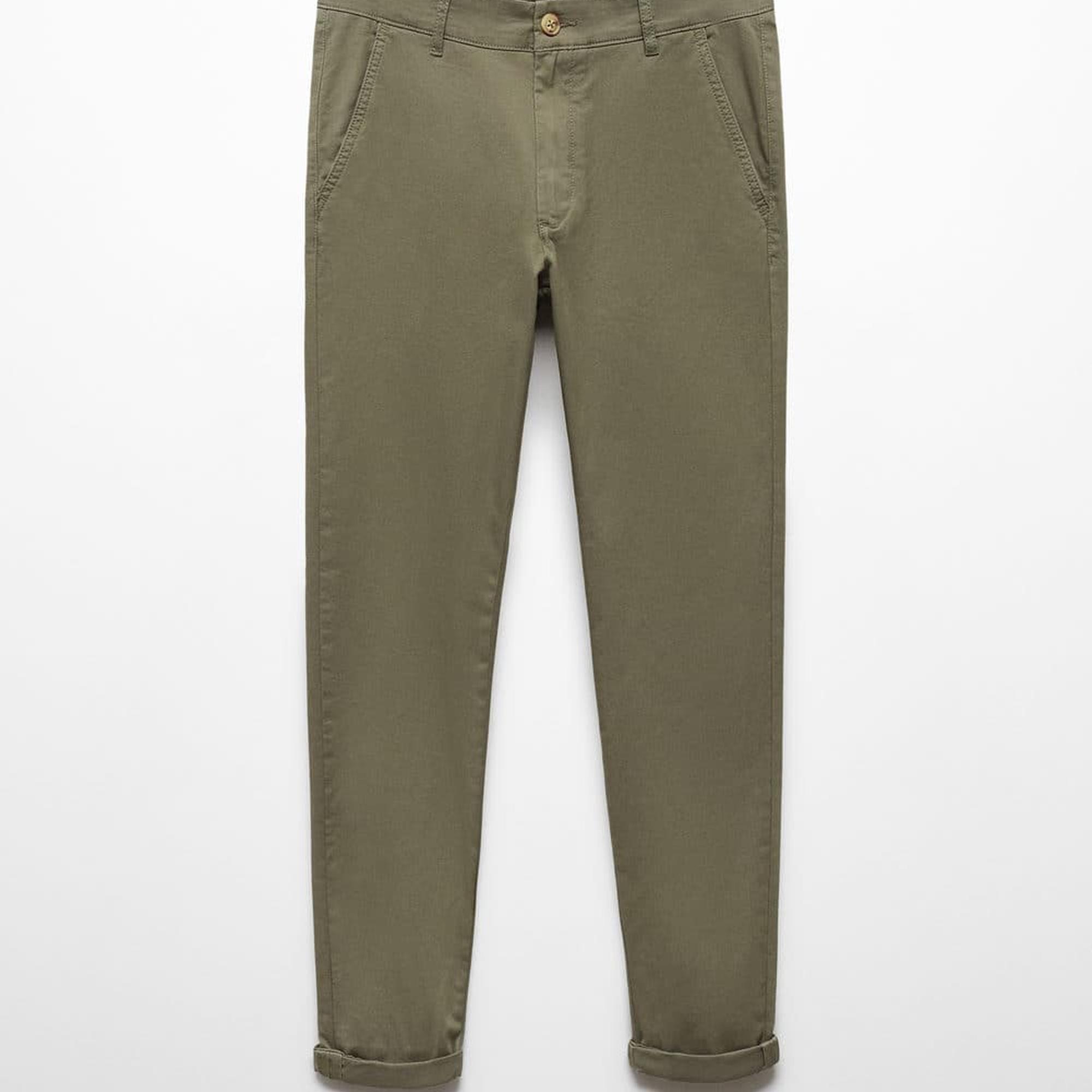 Mango Çocuk Pamuklu Chino Pantolon Haki