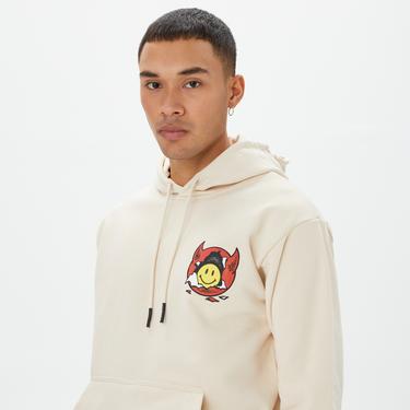  Market Smiley Inner Peace Pullover Erkek Krem Hoodie