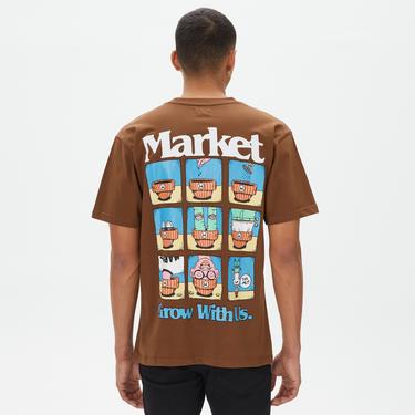  Market Grow With Us Erkek Kahverengi T-Shirt