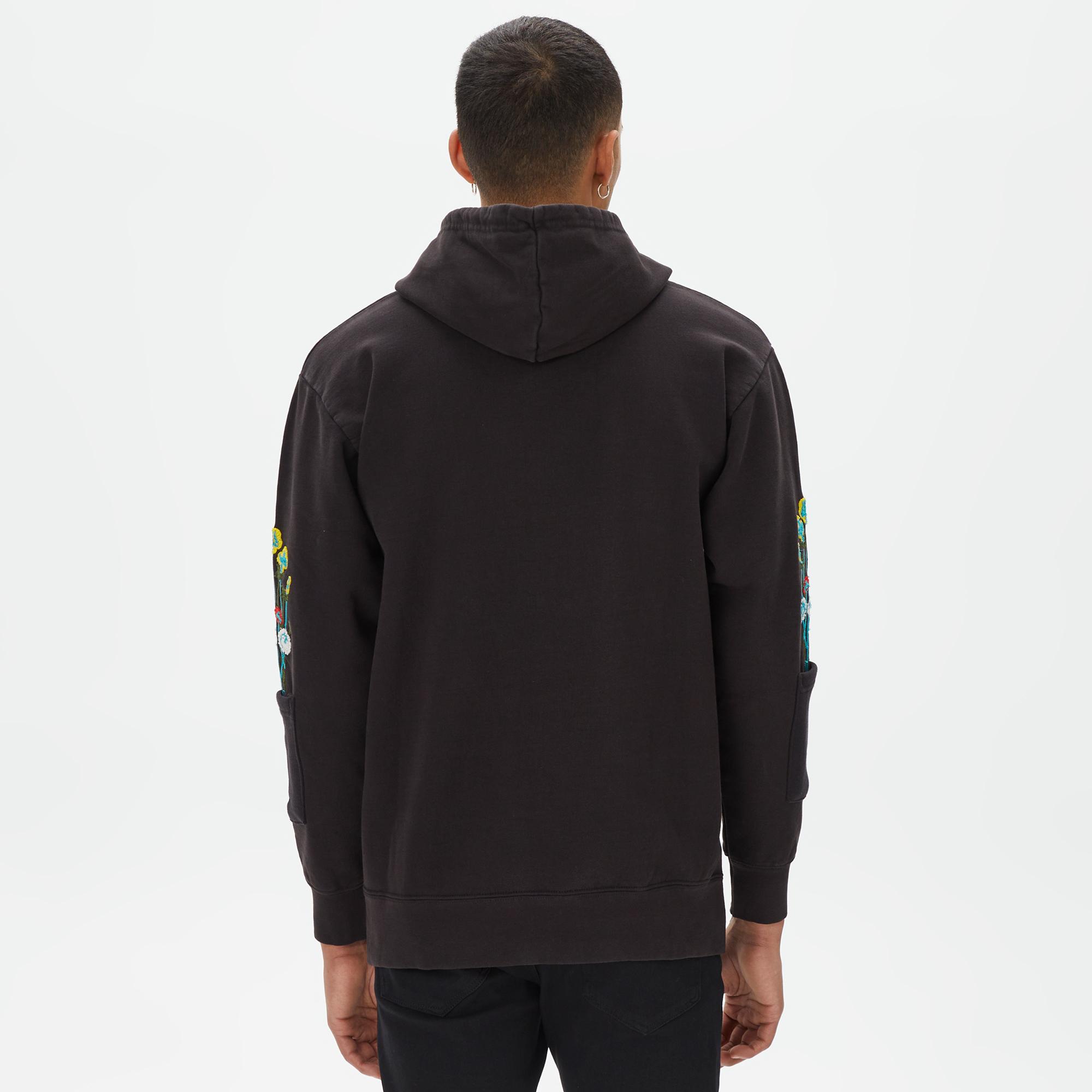 Market Bouquet Pullover Erkek Siyah Hoodie