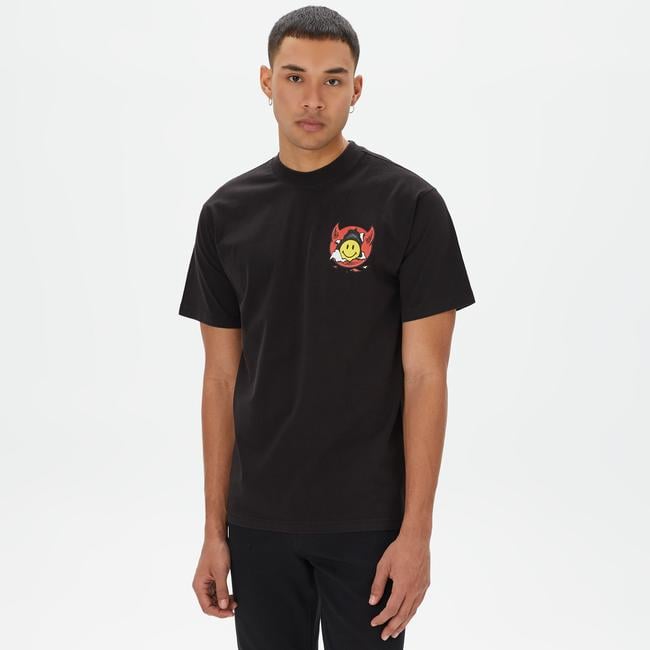  Market Smiley Inner Peace Erkek Siyah T-Shirt