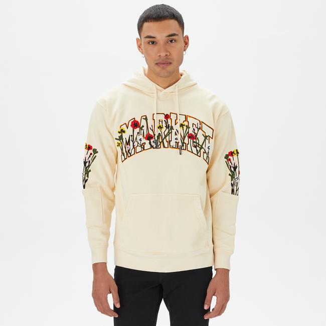  Market Bouquet Pullover Erkek Krem Hoodie
