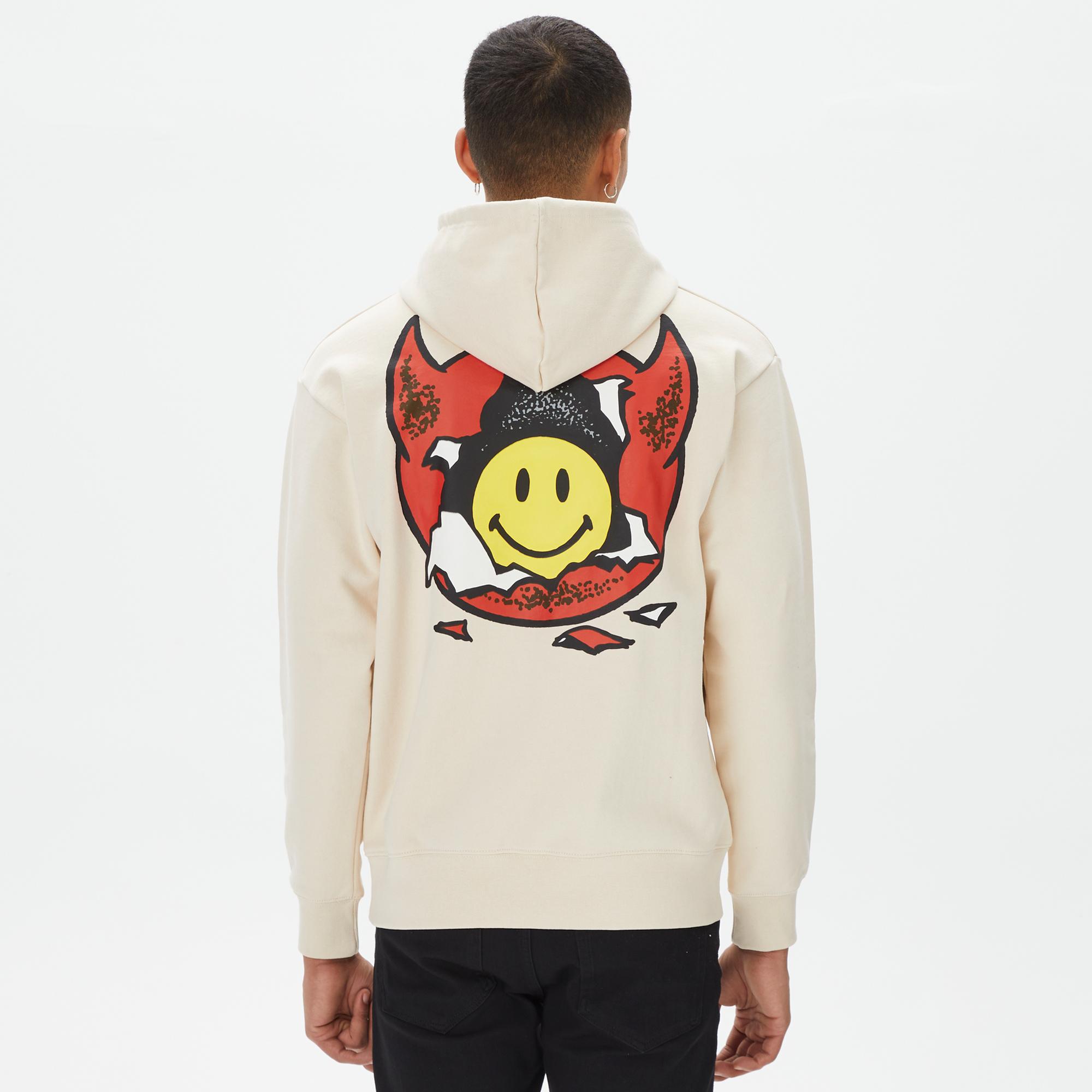 Market Smiley Inner Peace Pullover Erkek Krem Hoodie
