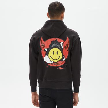  Market Smiley Inner Peace Pullover Erkek Siyah Hoodie