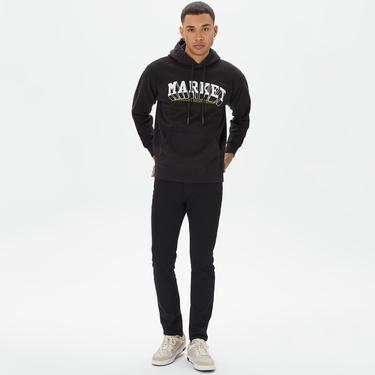  Market Super Market Pullover Erkek Siyah Hoodie
