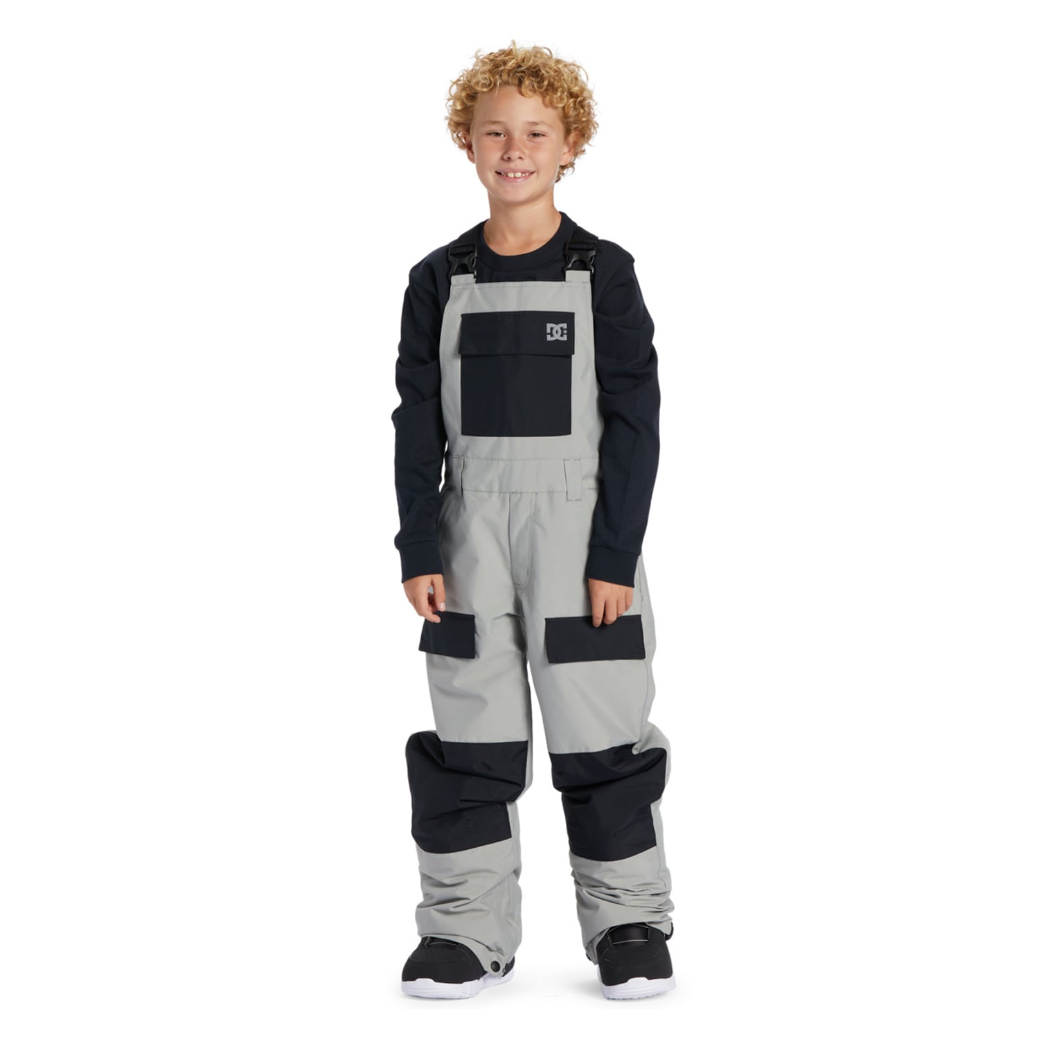  Dc Roadblock Youth Bib Erkek Çocuk Gri Snowboard Tulumu