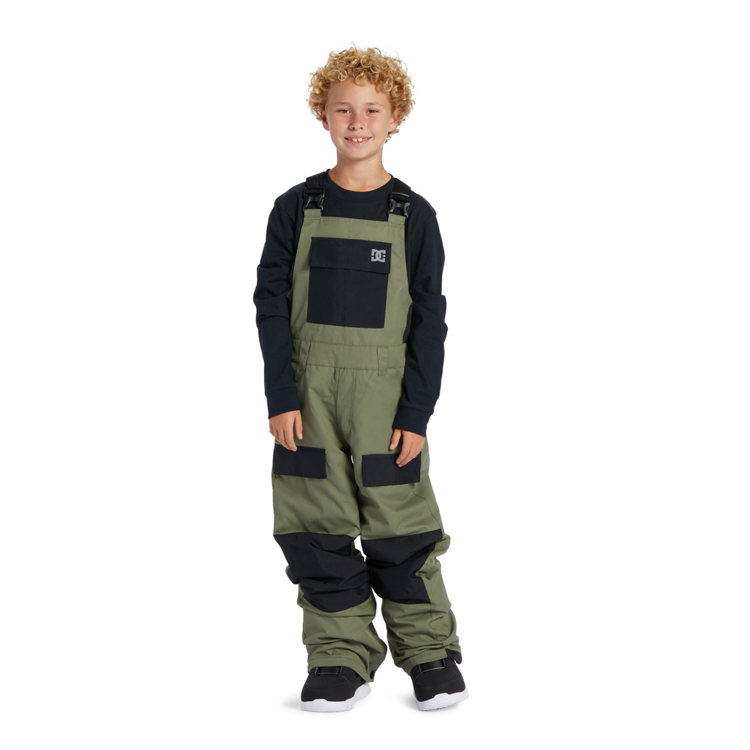  Dc Roadblock Youth Bib Erkek Çocuk Yeşil Snowboard Tulumu