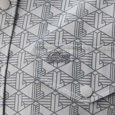  Erkek Relaxed Fit Desenli Gri Gömlek