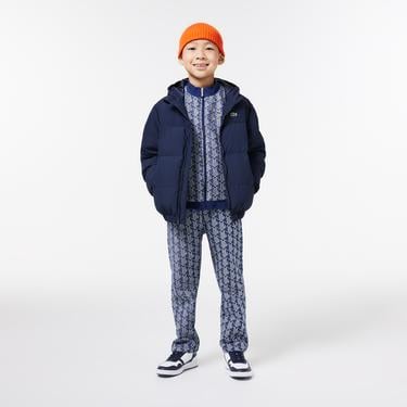  Lacoste Çocuk Kapüşonlu Lacivert Şişme Mont
