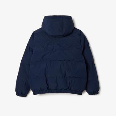  Lacoste Çocuk Kapüşonlu Lacivert Şişme Mont