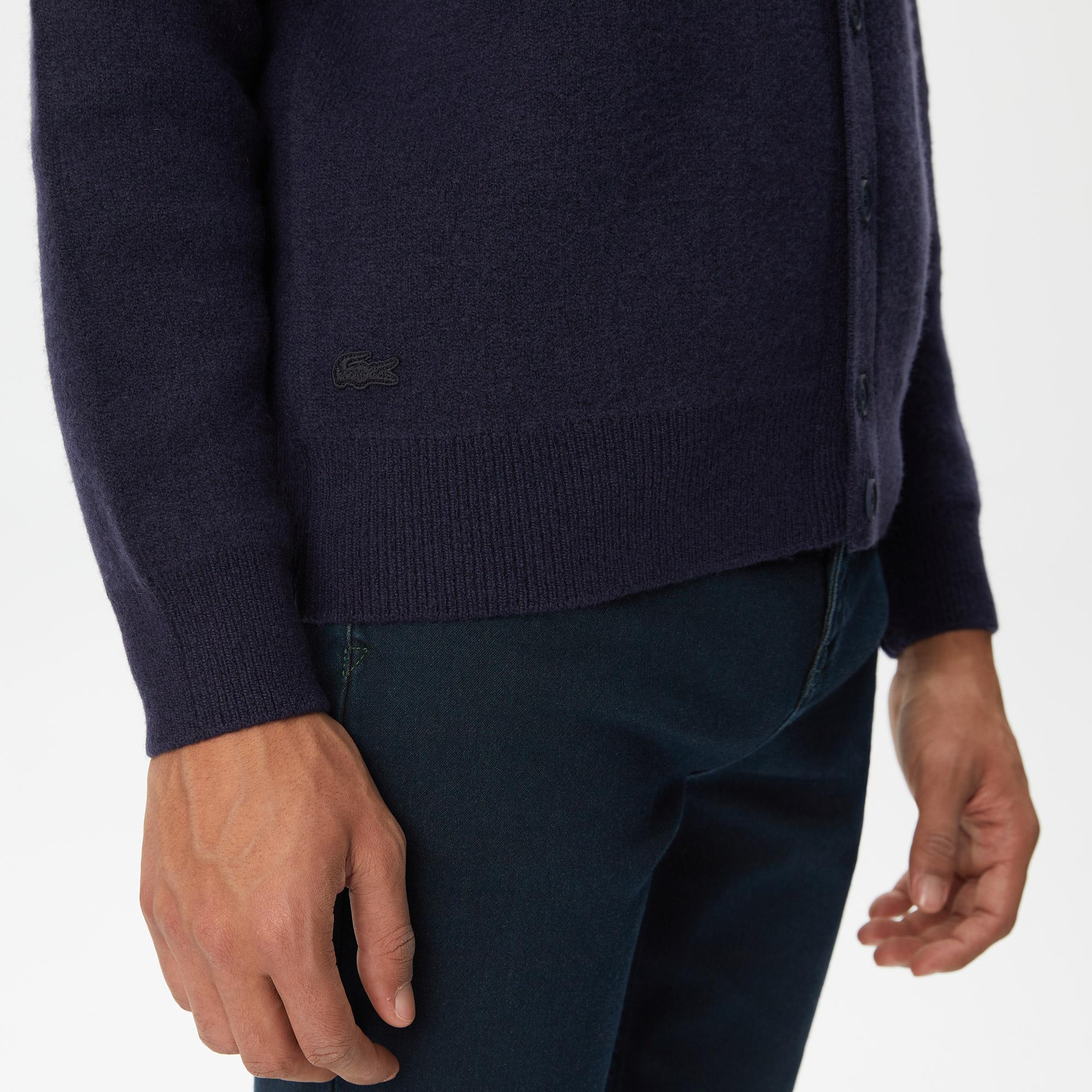 Lacoste Unisex Lacivert Yün Hırka