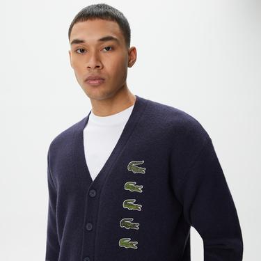  Lacoste Unisex Lacivert Yün Hırka