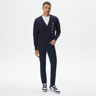 Lacoste Unisex Lacivert Yün Hırka