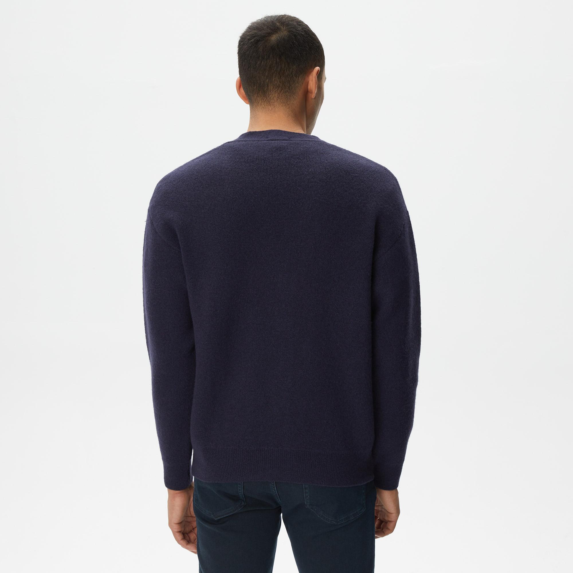 Lacoste Unisex Lacivert Yün Hırka