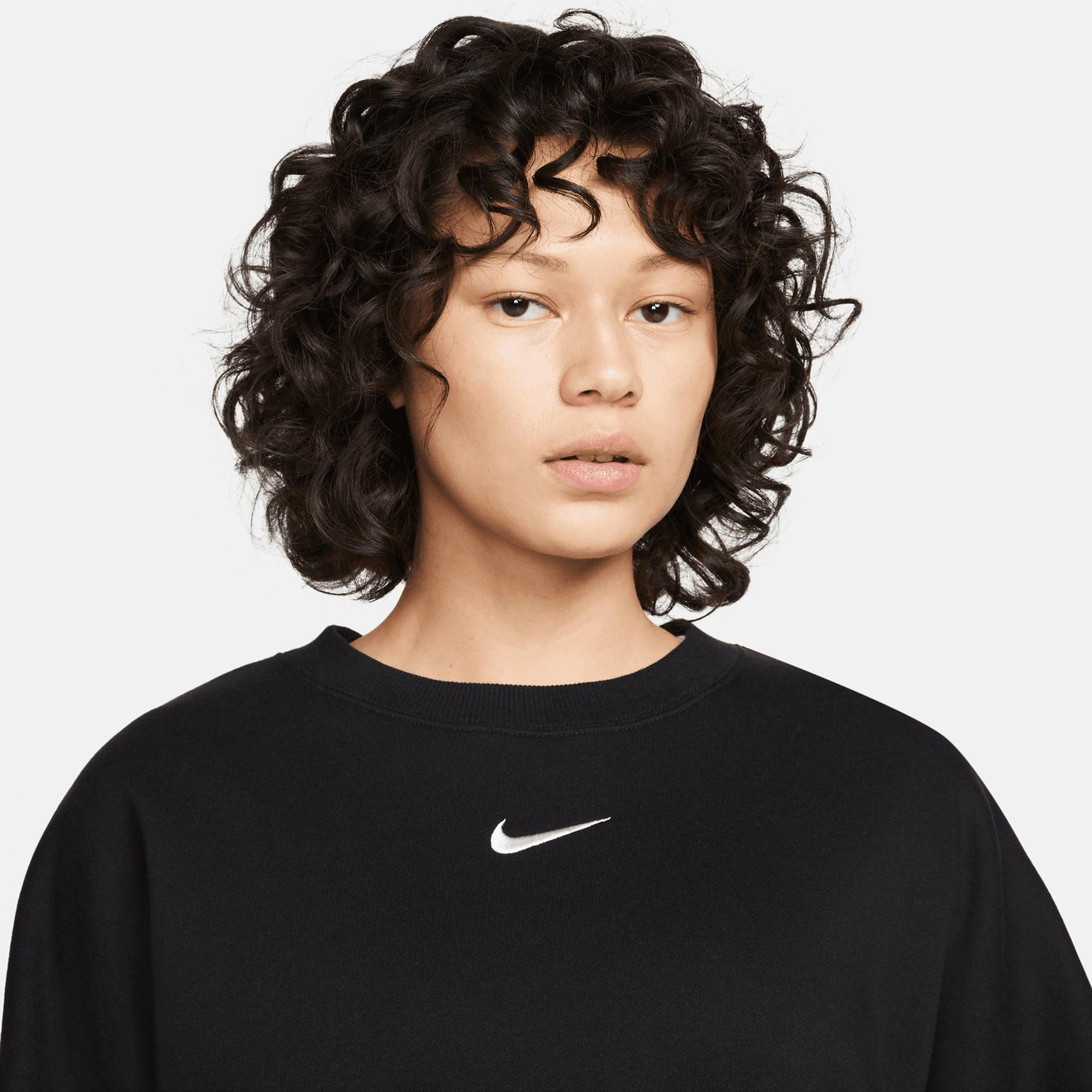 Nike Sportswear Phoenix Fleece Oversize Crew Kadın Siyah Sweatshirt