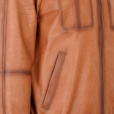  Bidziil Taba Erkek Vintage Bomber Deri Mont