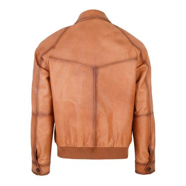  Bidziil Taba Erkek Vintage Bomber Deri Mont
