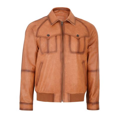  Bidziil Taba Erkek Vintage Bomber Deri Mont
