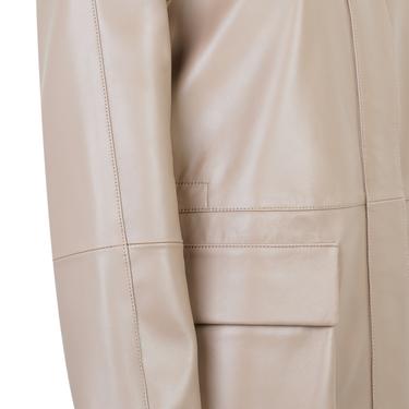  Caralynn Bej Kadın Kürk Yakalı Deri Mont