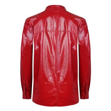  Ayzaria Kırmızı Kadın Rugan Deri Gömlek