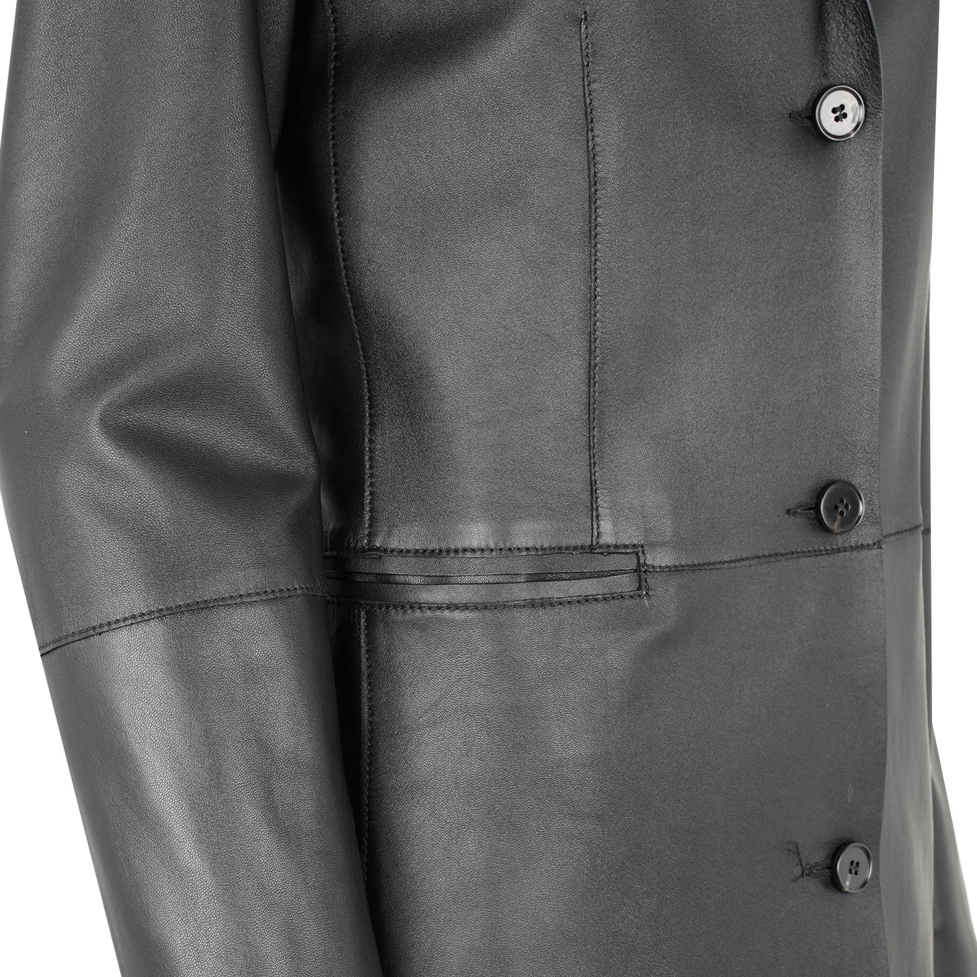 Canika Siyah Kadın Deri Blazer Trençkot