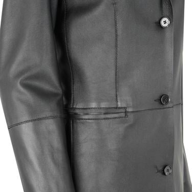  Canika Siyah Kadın Deri Blazer Trençkot