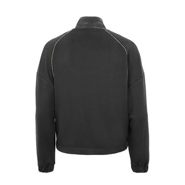  Altessa Siyah Kadın Deri Detaylı Sweatshirt