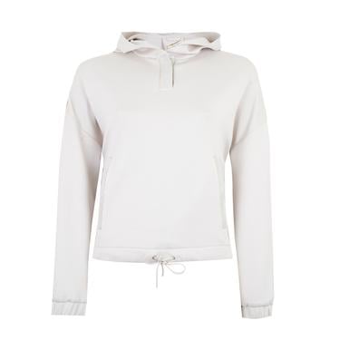  Amari Bej Kadın Deri Detaylı Kapüşonlu Sweatshirt