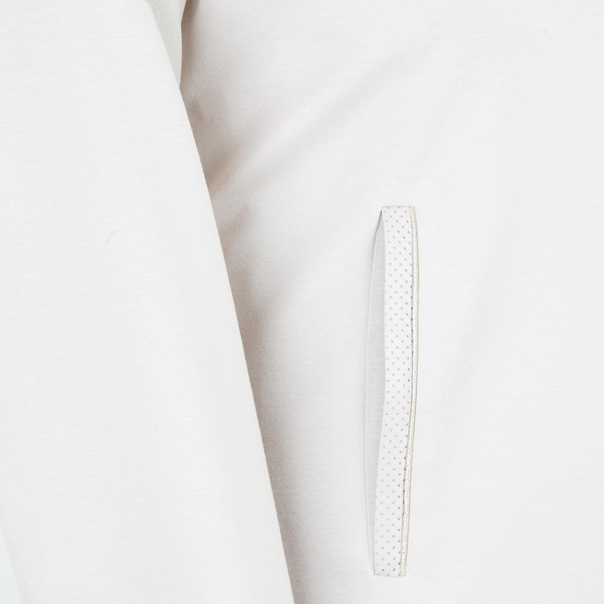 Amari Bej Kadın Deri Detaylı Kapüşonlu Sweatshirt