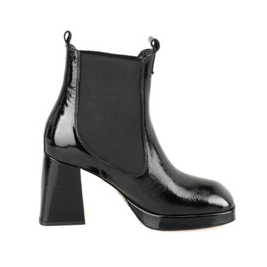  Rosemary Siyah Kadın Lastikli Topuklu Deri Bot