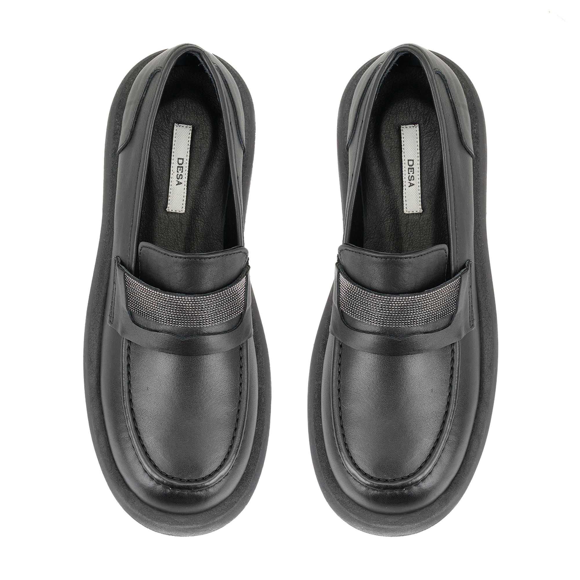 Kadın Siyah Deri Günlük Ayakkabı